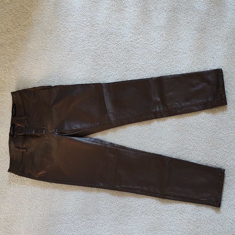 Beau Dawson bronze colored stretch pants.